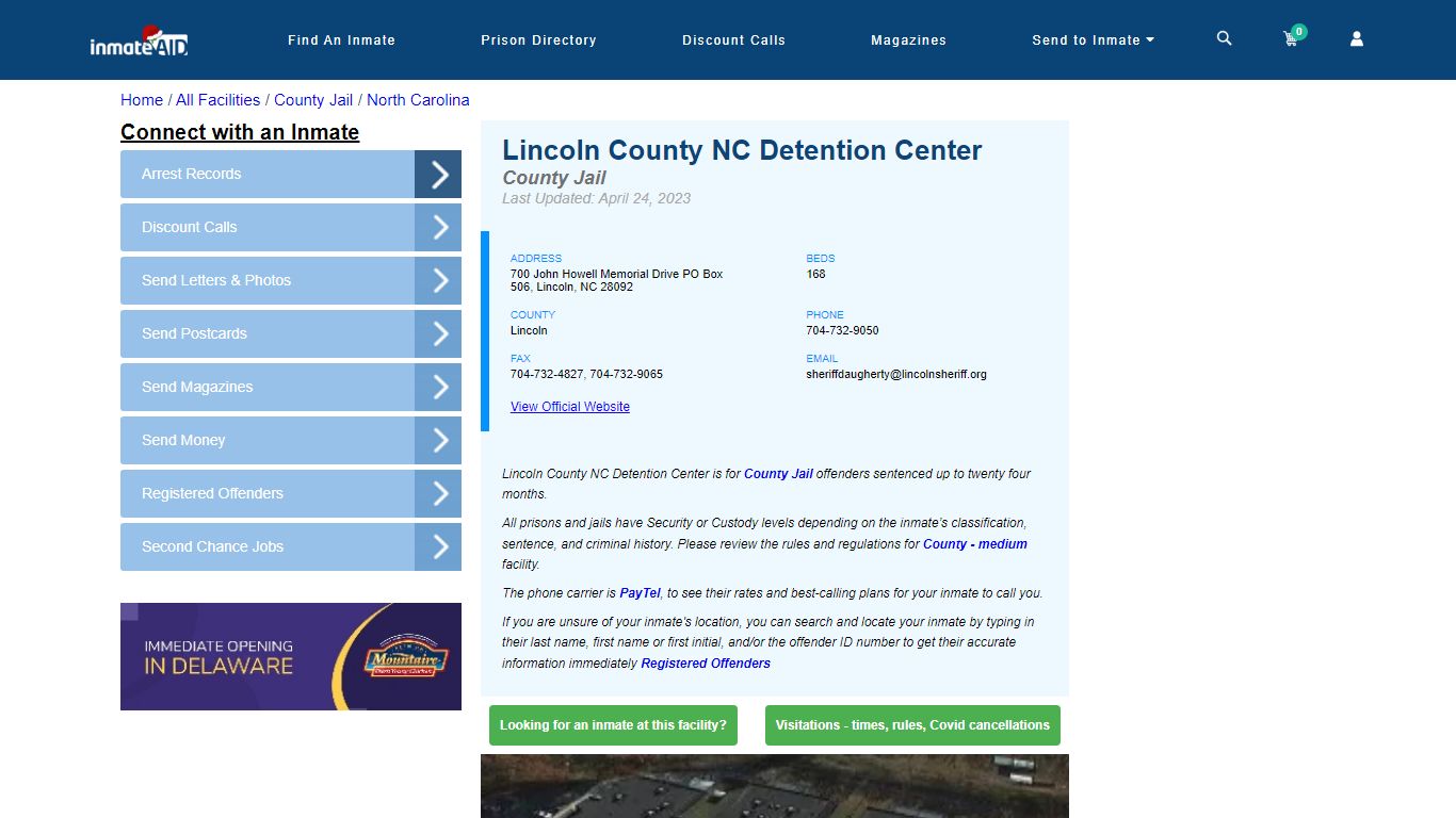 Lincoln County NC Detention Center - Inmate Locator - Lincoln, NC